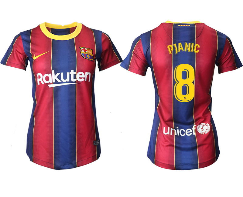Women 2020-2021 Barcelona home aaa version #8 red Soccer Jerseys->barcelona jersey->Soccer Club Jersey